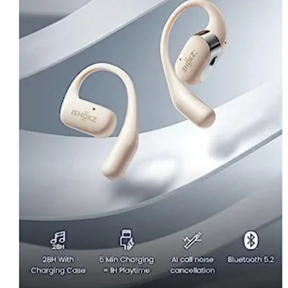 Shokz Open Fit True Wireless Bluetooth Headphones - Beige - Picture 6 of 6